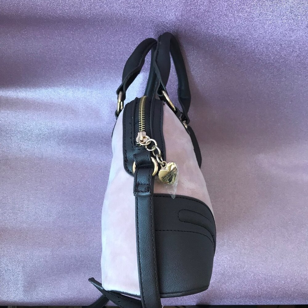 Juicy Couture Bag Pink Diamond HERITAGE SATCHEL Velour and Faux leather - Picture 6 of 10